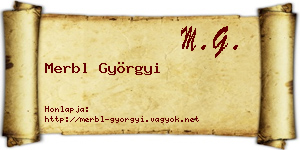 Merbl Györgyi névjegykártya